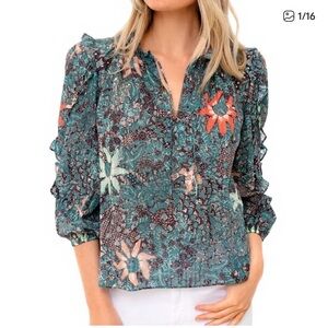 Ulla Johnson Manet Blouse in Malachite 10